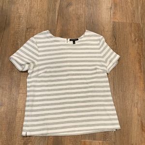 Banana Republic Striped Tee Zipper Back